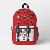 Sac À Dos Imprimé Temps de fin rouge (Recto)