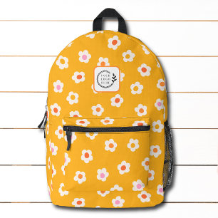 Sac À Dos Imprimé Tendance Moderne Fleur Jaune Ajouter Logo Entrepri