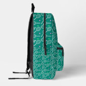 Sac À Dos Imprimé Tennis Racket Motif Retro Green Personnalisé (Gauche)