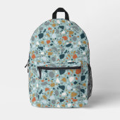 Sac À Dos Imprimé Terrazzo En Bleu (Recto)