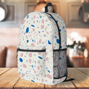 Sac À Dos Imprimé Terrazzo Motif Neutre Naturel Élégant