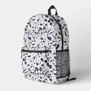 Sac À Dos Imprimé Terrazzo noir et gris Abstrait