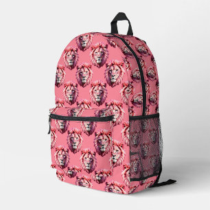 Sac À Dos Imprimé Tête de lion rose motif animal design rose