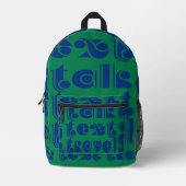 Sac À Dos Imprimé Texte de présentation Voyage bleu vert (Recto)