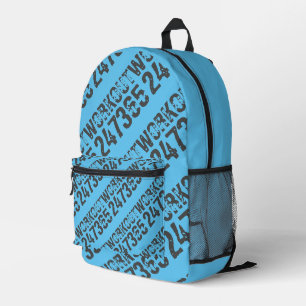 Sac À Dos Imprimé Texte usé et rayé Workout 247365 bleu