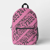 Sac À Dos Imprimé Texte usé et rayé Workout 247365 rose (Recto)