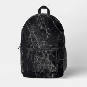 Sac À Dos Imprimé Texture en marbre noir (Recto)