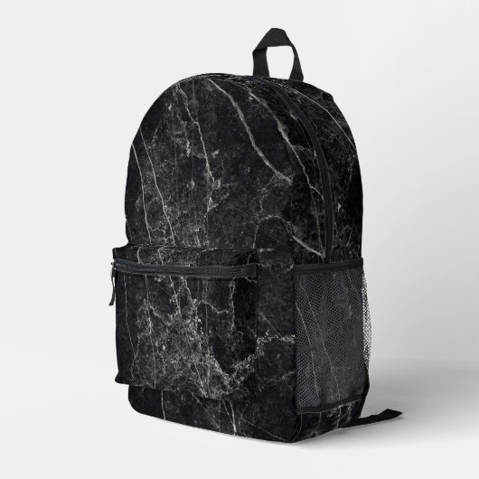 Sac À Dos Imprimé Texture en marbre noir (Coin arrière droit)