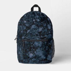 Sac À Dos Imprimé Texture en marbre noir et bleu marine