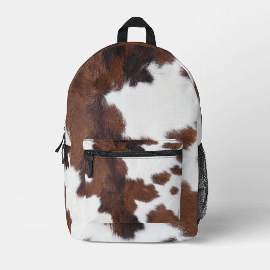 Sac À Dos Imprimé Textures Brown et blanches de vache (Recto)