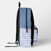 Sac À Dos Imprimé The Modern Classic — Blue & White Gingham (Gauche)