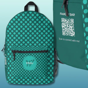 Sac À Dos Imprimé Thème élégant à pois Code QR dynamique intelligent