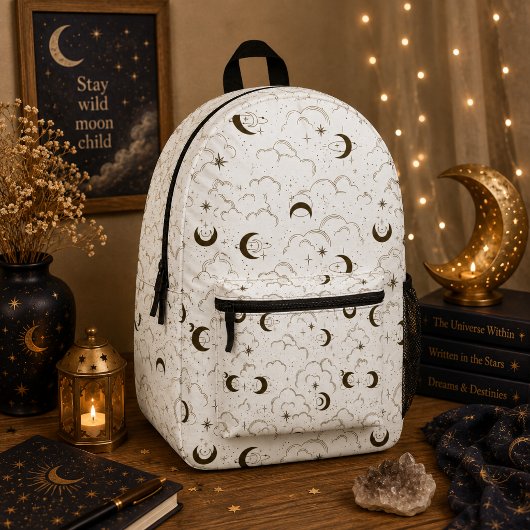 Sac À Dos Imprimé Thème Lune Céleste
