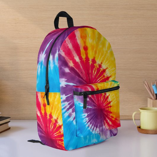 Sac À Dos Imprimé Tie Dye Motif Bleu Rouge Jaune