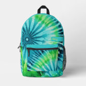 Sac À Dos Imprimé Tie Dye Motif Lime Aqua Turquoise - nom personnali (Recto)