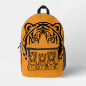 Sac À Dos Imprimé Tigre graphique visage orange (Recto)