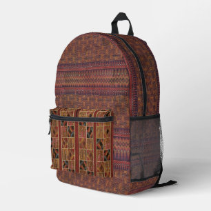 Sac À Dos Imprimé Tissu mixte inspiré de l'Ikat thaïlandais et terri