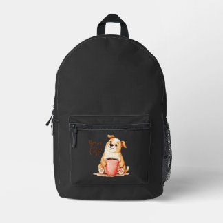 Sac À Dos Imprimé Toi & moi Café - Joli Corgi & Boisson Conviviale