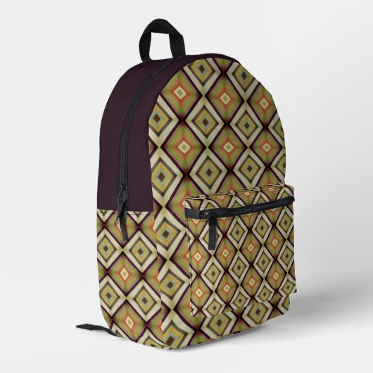 Sac À Dos Imprimé Tons chauds géométriques funky (Coin arrière gauche)
