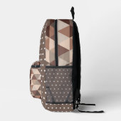 SAC À DOS IMPRIMÉ TONS DE CHOCOLAT BROWN POIS & TRIANGLES (Droite)