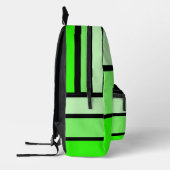 Sac À Dos Imprimé Tons vert néon Grandes rayures | Lettre initiale (Gauche)