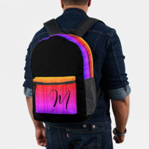 Sac À Dos Imprimé Topographie monographique personnalisée Retro Colo