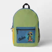 Sac À Dos Imprimé Tortue cool personnalisée (Recto)