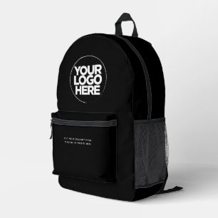 Sac À Dos Imprimé Total noir   Logo et texte personnalisés