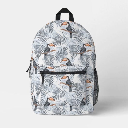 Sac À Dos Imprimé Toucan gris (Recto)