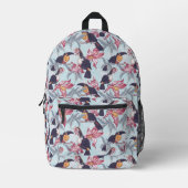Sac À Dos Imprimé Toucans Avec Fleurs Exotiques (Recto)