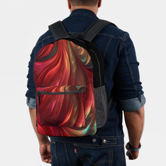 Sac À Dos Imprimé Tourbillon Abstrait rouge Iridescente (Insitu (Modèle))