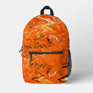 Sac À Dos Imprimé Tourbillon d'art orange #1