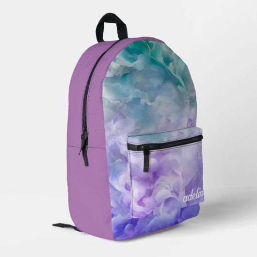 Sac À Dos Imprimé Tourbillon de nuage bleu et violet (Coin arrière gauche)