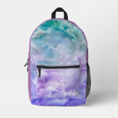 Sac À Dos Imprimé Tourbillon de nuage bleu et violet (Recto)