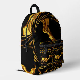 Sac À Dos Imprimé Tourbillon Liquide Or Noir Monochrome Christian Ac