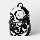 Sac À Dos Imprimé Tourbillon noir et Marbre blanc moderne (Recto)