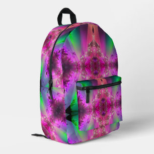 Sac À Dos Imprimé Tourmaline Pastèque Vert Néon Rose Chaud Abstrait