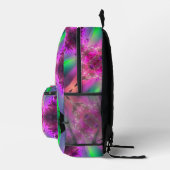 Sac À Dos Imprimé Tourmaline Pastèque Vert Néon Rose Chaud Abstrait (Droite)