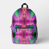 Sac À Dos Imprimé Tourmaline Pastèque Vert Néon Rose Chaud Abstrait (Recto)