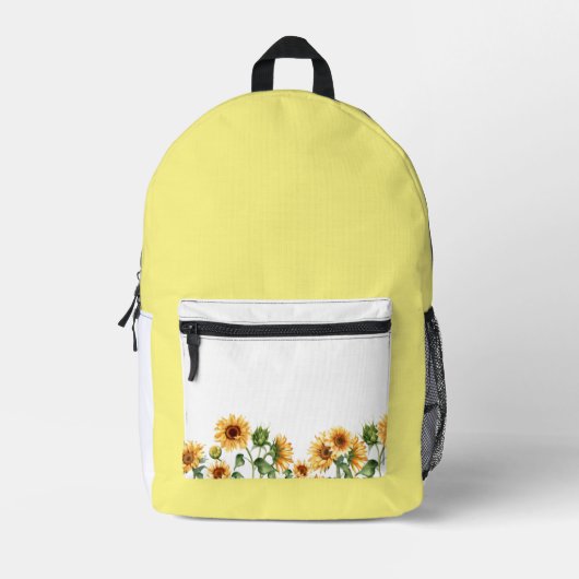 SAC À DOS IMPRIMÉ TOURNESOL JAUNE (Recto)