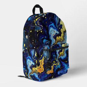 Sac À Dos Imprimé Tournoyants bleus et dorés 4