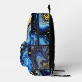 Sac À Dos Imprimé Tournoyants bleus et dorés 4 (Droite)