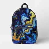 Sac À Dos Imprimé Tournoyants bleus et dorés 4 (Recto)