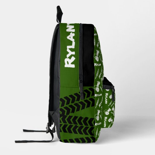 Sac À Dos Imprimé tracteur vert et graphique blé personnalisé (Gauche)