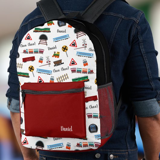Sac À Dos Imprimé Train Motif Petit Garçon Prénom Choo Choo Enfants