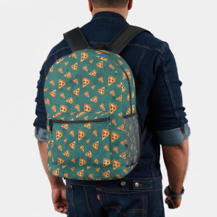 Sac À Dos Imprimé Tranches de pizza cool motif vert sarcelle vintage