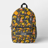 Sac À Dos Imprimé Travaux routiers de camions de construction (Recto)