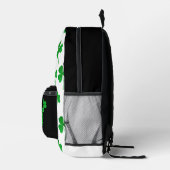 Sac À Dos Imprimé Trèfles Monogrammes Verts Étincelants Saint Patric (Droite)