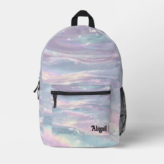 Sac À Dos Imprimé Trendy Opal Iridescent Holographic School Backpack (Recto)