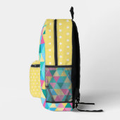 SAC À DOS IMPRIMÉ TRIANGLE JAUNE ROSE BLEU VERT & POIS (Droite)